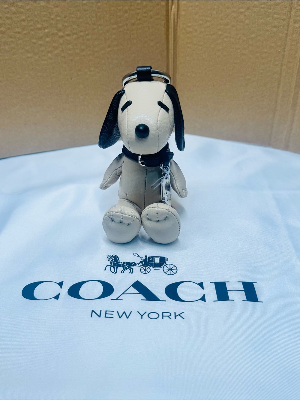 Coach x Peanuts Snoopy Collectible Bag Charm Leather/Ivory (Style CF852) NWT